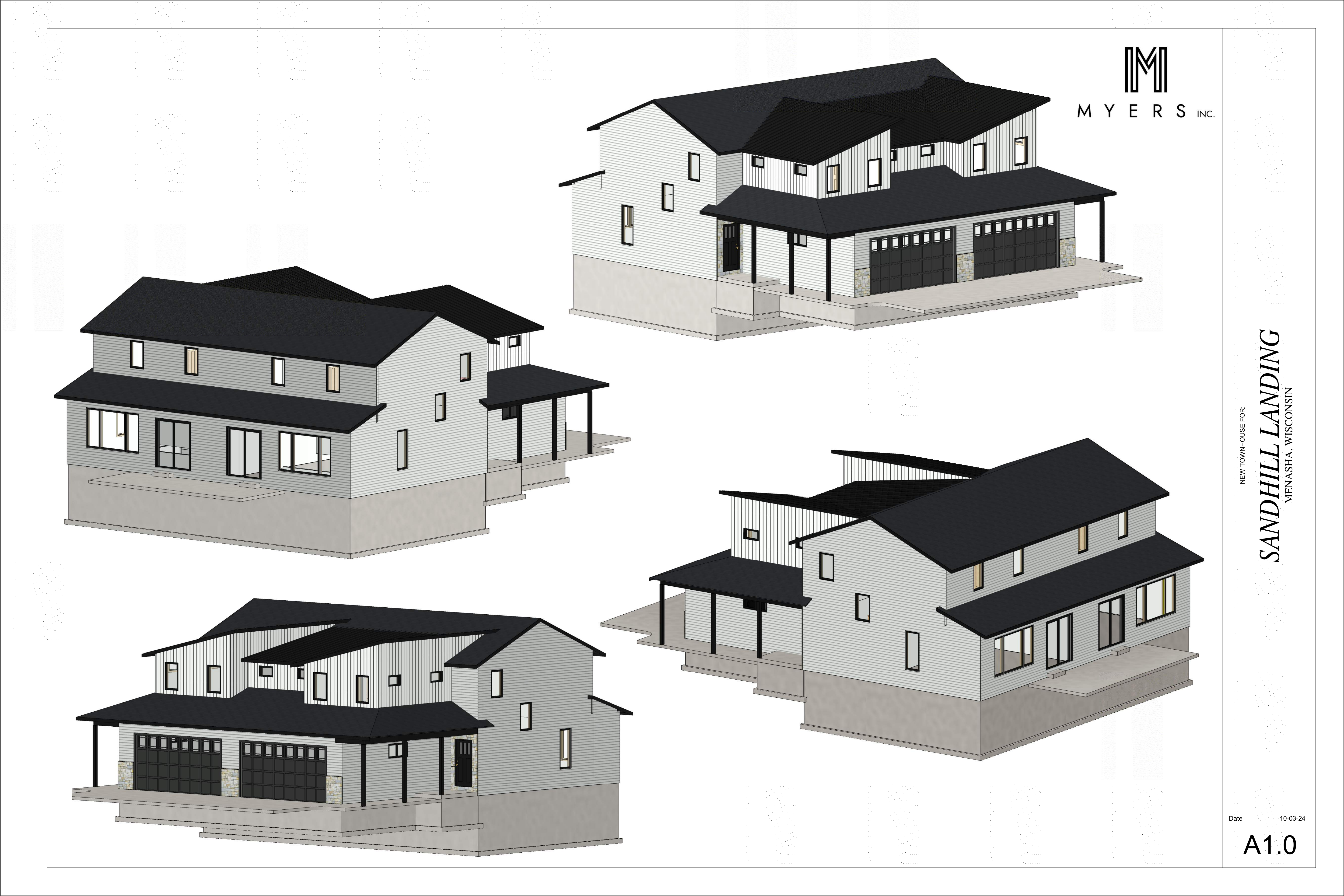 Sandhill Landing townhouse architectural perspectives